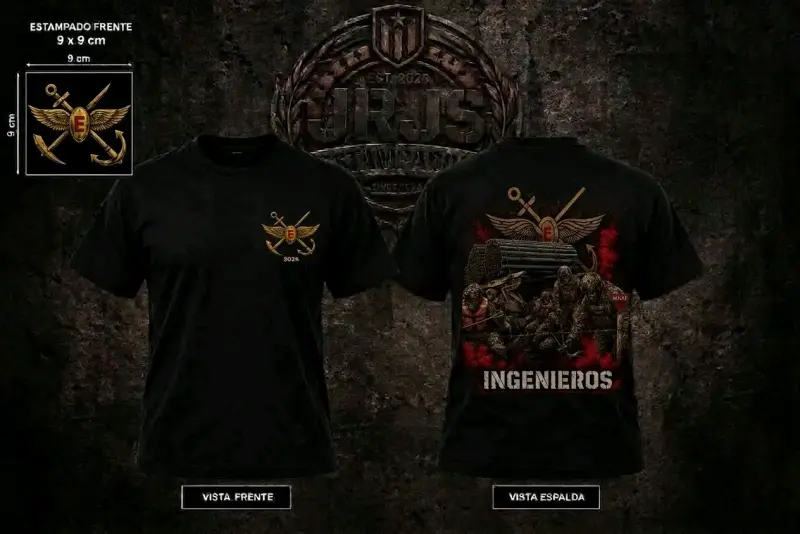 Polera Negra Estampada Militar DTF - 2
