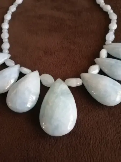 Exclusivo Collar de Aguamarina Natural – 7 Grandes - miniatura 4