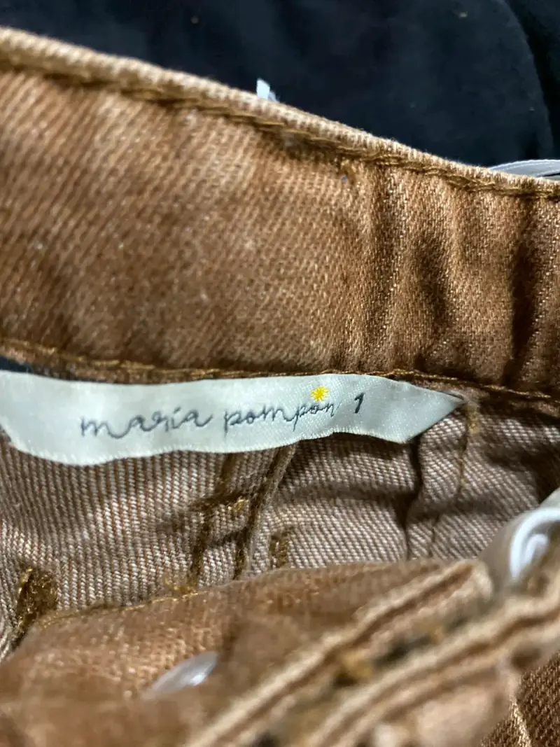 Pantalones anchos para niña color marrón y azul - 3