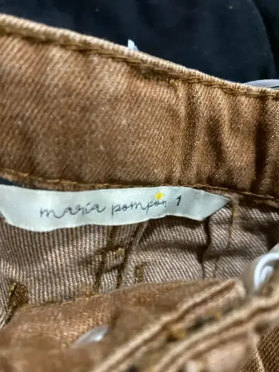 Pantalones anchos para niña color marrón y azul - miniatura 3