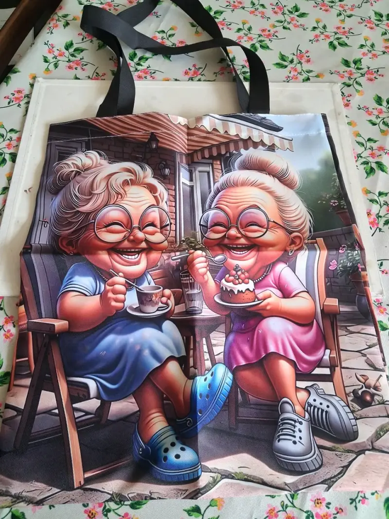 Bolsa de tela con diseño artístico colorido - 2