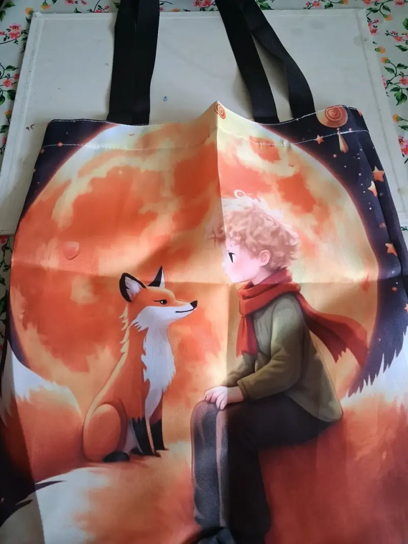 Bolsa de tela con diseño artístico colorido - 3