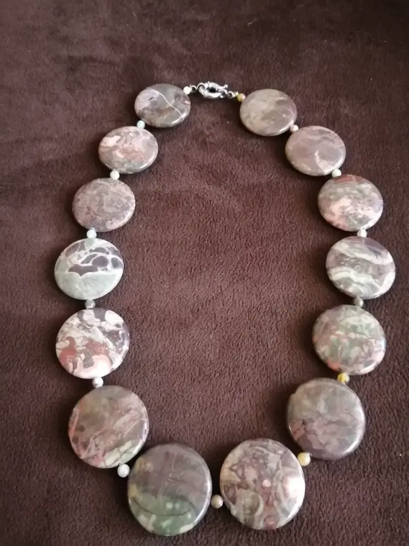 Collar Nuevo de Ópalo Imperial Natural en Discos - 1