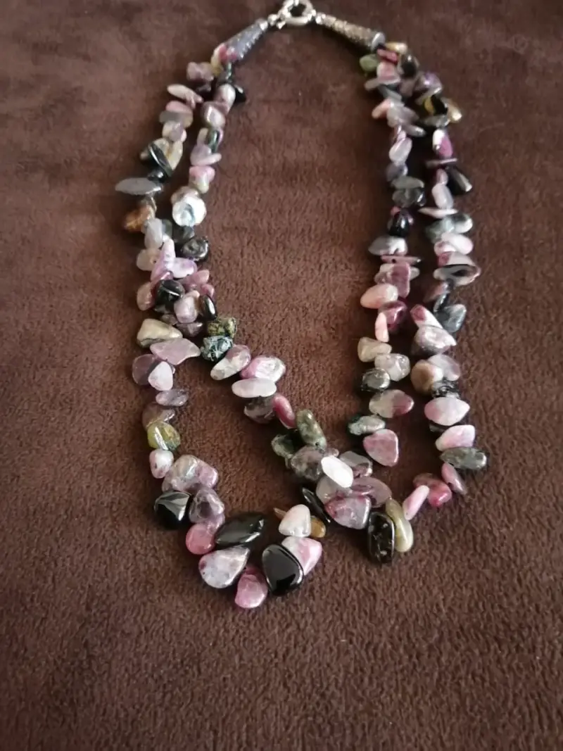 Collar Nuevo de Turmalina Multicolor Doble Hilo - 4