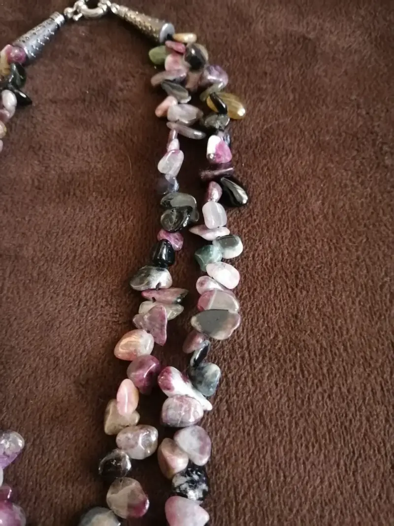 Collar Nuevo de Turmalina Multicolor Doble Hilo - 5
