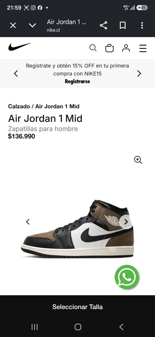 Zapatillas Air Jordan 1 Mid Hombre Color Negro y Marrón - 2