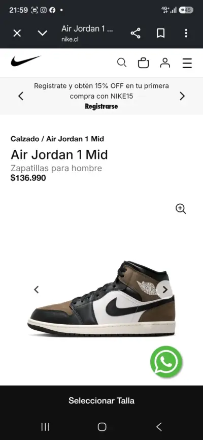 Zapatillas Air Jordan 1 Mid Hombre Color Negro y Marrón - miniatura 2
