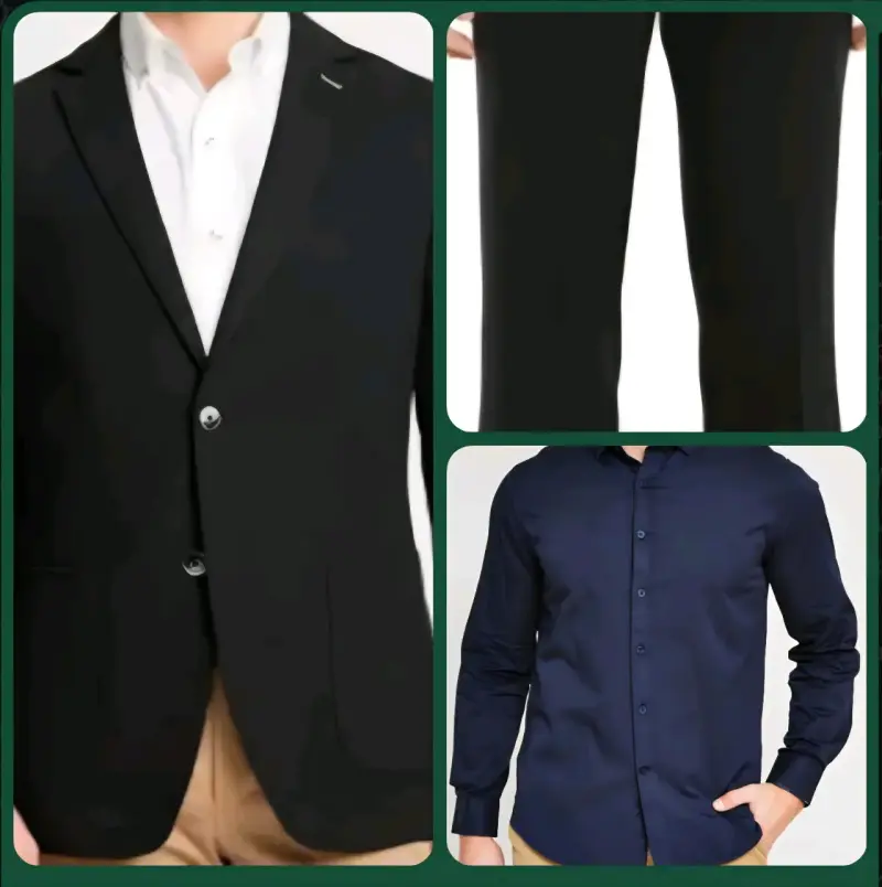Traje formal negro con camisa azul Cacharel - 3