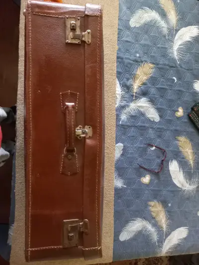 Maleta de cuero vintage marrón - miniatura 1