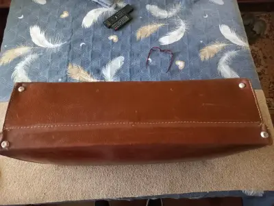Maleta de cuero vintage marrón - miniatura 3