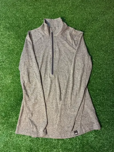 Polera térmica gris con cierre para mujer - miniatura 1
