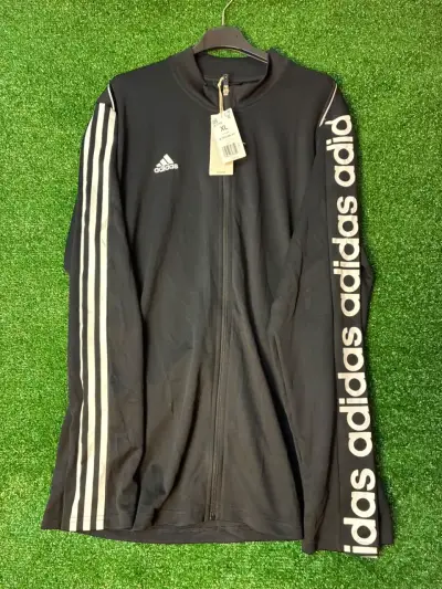 Chaqueta deportiva negra Adidas con cierre - miniatura 1
