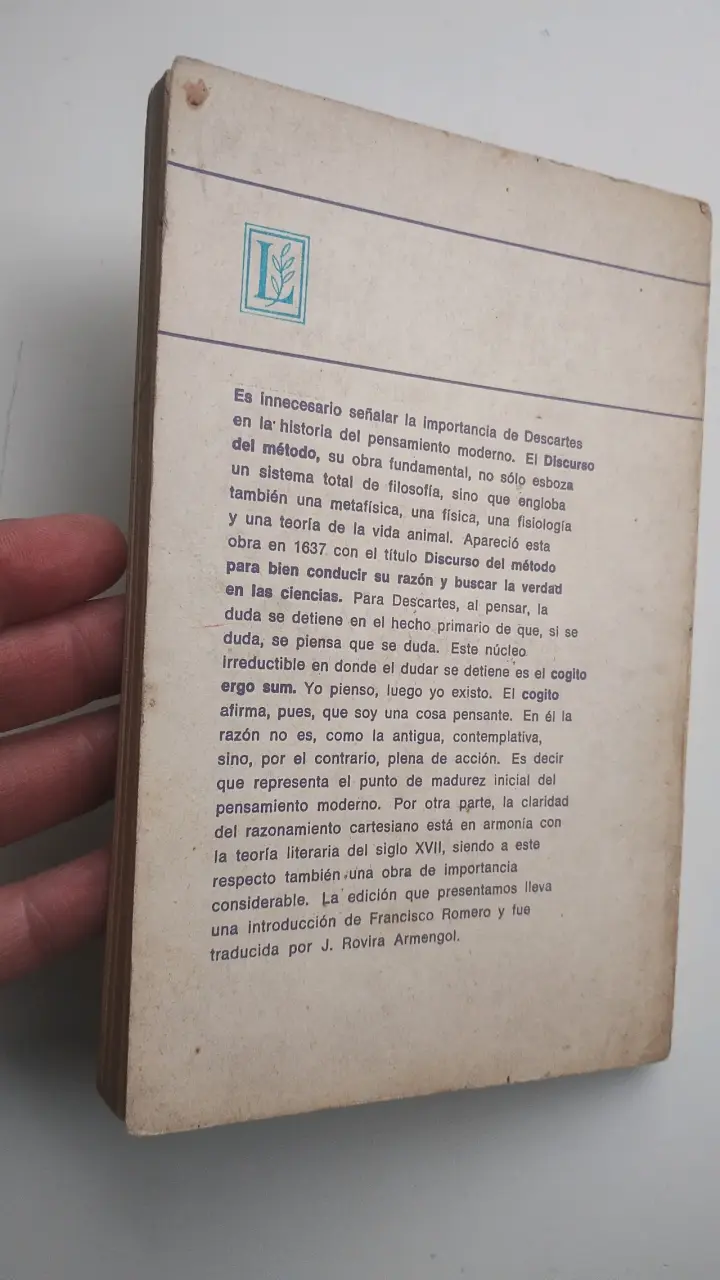 Libro 'Discurso del Método' de Descartes - 3