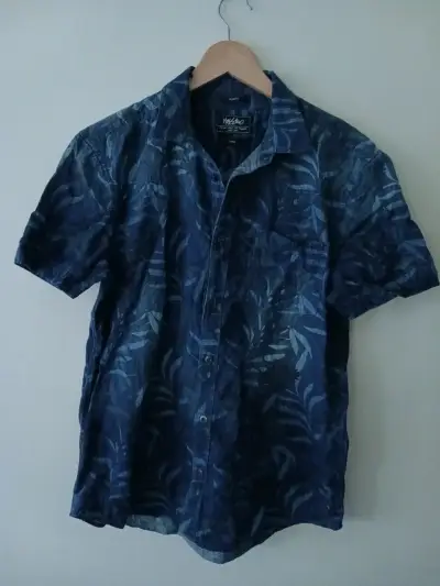 Camisa azul estampada slim fit Mossimo - miniatura 1