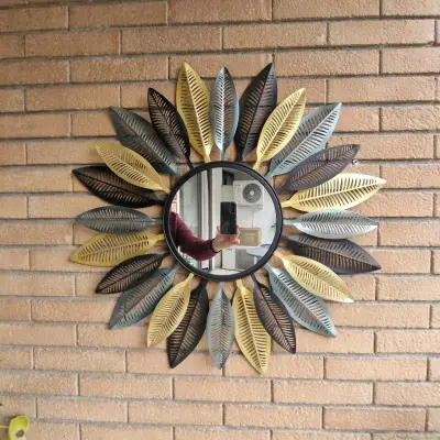 Espejo decorativo de pared con diseño de hojas - miniatura 1