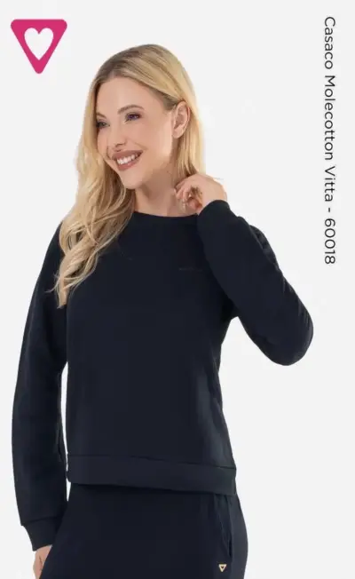 Polerón negro de mujer con diseño casual - miniatura 1