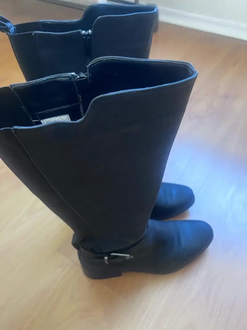 Botas negras de cuero mujer con cierre lateral - 1