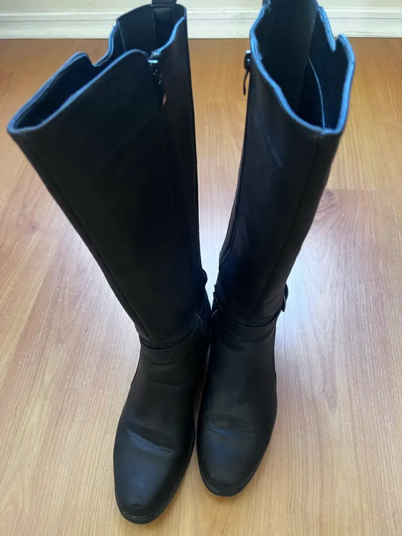 Botas negras de cuero mujer con cierre lateral - 2