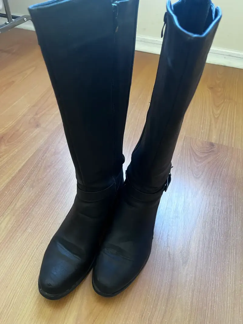Botas negras de cuero mujer con cierre lateral - 4