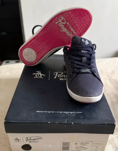 Zapatillas Penguin azul con detalles rosados - miniatura 2