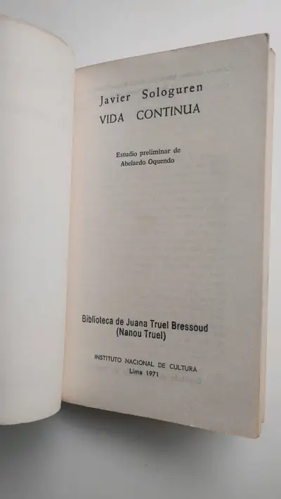 Libro Vida Continua' de Javier Sologuren, poesía - miniatura 3