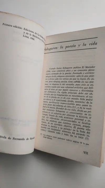 Libro Vida Continua' de Javier Sologuren, poesía - miniatura 4