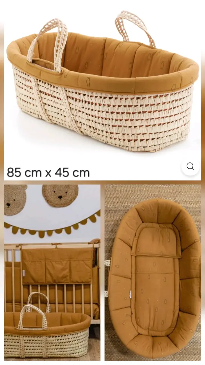 Moises de mimbre para bebé con colchón - 1