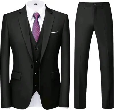 Traje formal negro para hombre con gillete - miniatura 1