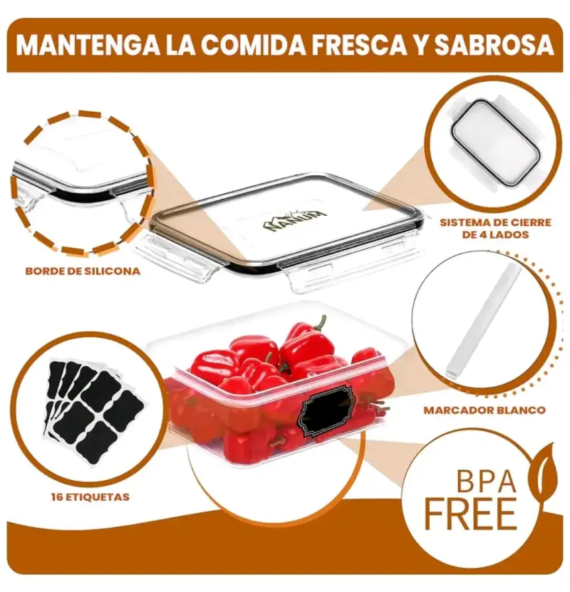 Set de 14 contenedores herméticos de vidrio Nanum - 3