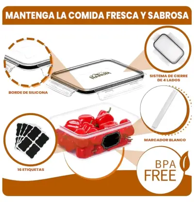 Set de 14 contenedores herméticos de vidrio Nanum - miniatura 3
