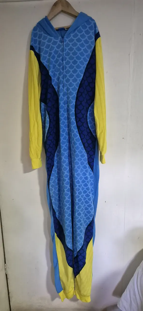 Disfraz de pez azul y amarillo para niños s - 1
