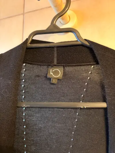Cárdigan iO Negro Largo para Mujer Talla L - miniatura 2