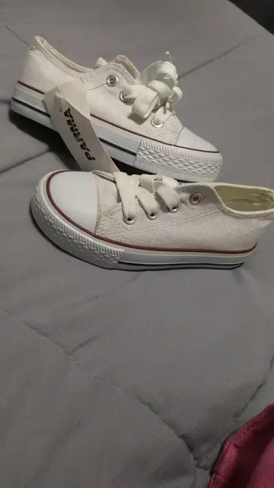 Zapatillas blancas de lona para niñ@s 27 - miniatura 1