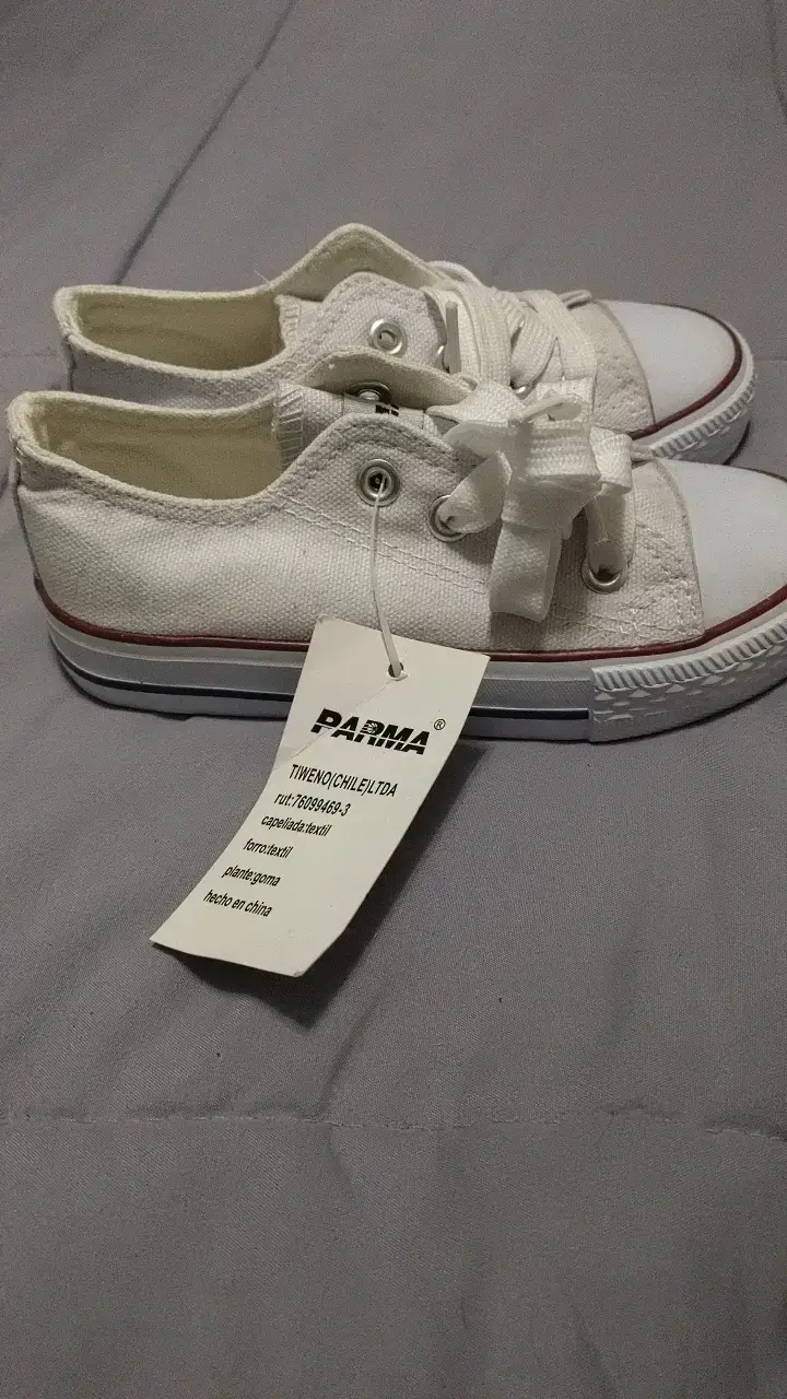 Zapatillas blancas de lona para niñ@s 27 - 3