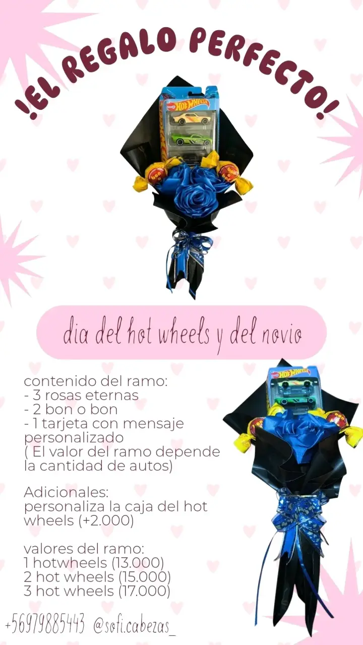 Ramo de Hot Wheels y para día del novio