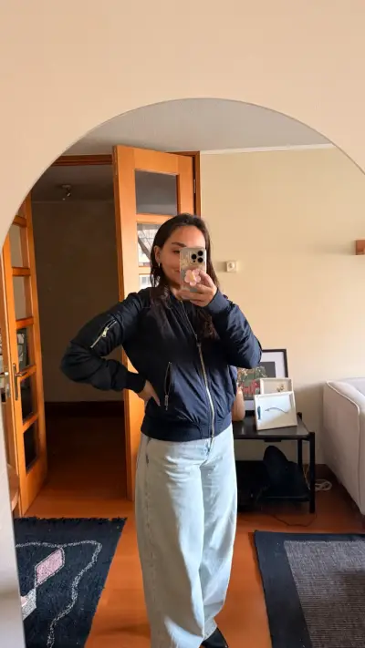Chaqueta bomber azul marino  topshop - miniatura 2