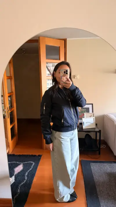 Chaqueta bomber azul marino  topshop - miniatura 3