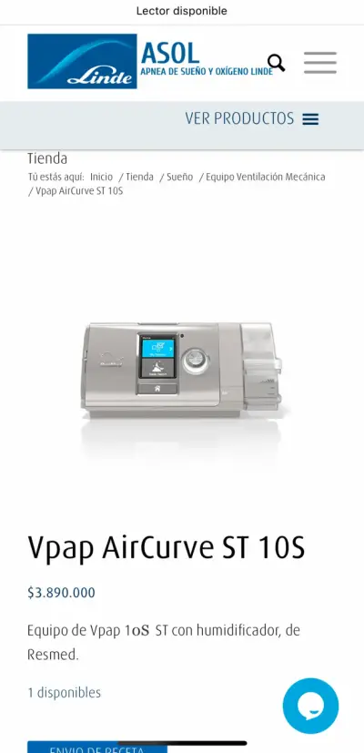 Equipo ResMed AirCurve ST 10S con humidificado - miniatura 1
