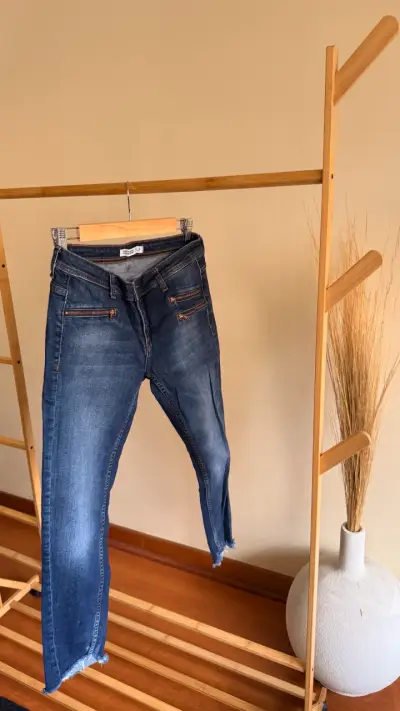 Jeans Zara Basic Z1975 Denim Mujer Azul - miniatura 1