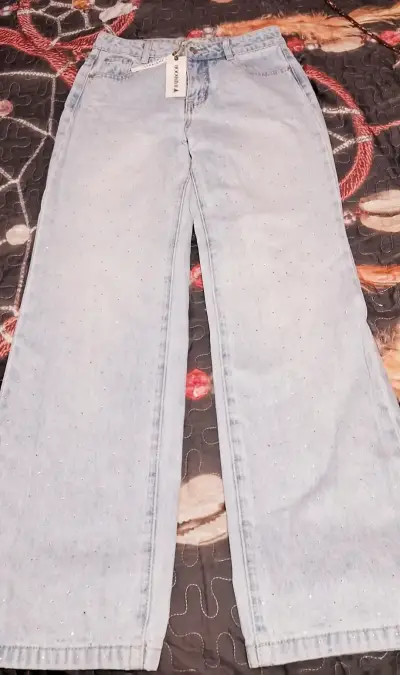 Jeans celestes con diseño de puntos Randoor - miniatura 1
