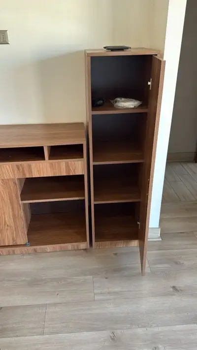 Mueble de TV de madera con almacenamiento - miniatura 5