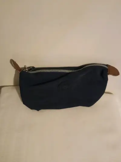 Neceser de tela azul con detalles en cuero - miniatura 5