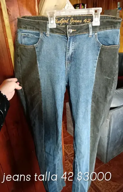Jeans bicolor talla 42 para mujer - miniatura 1
