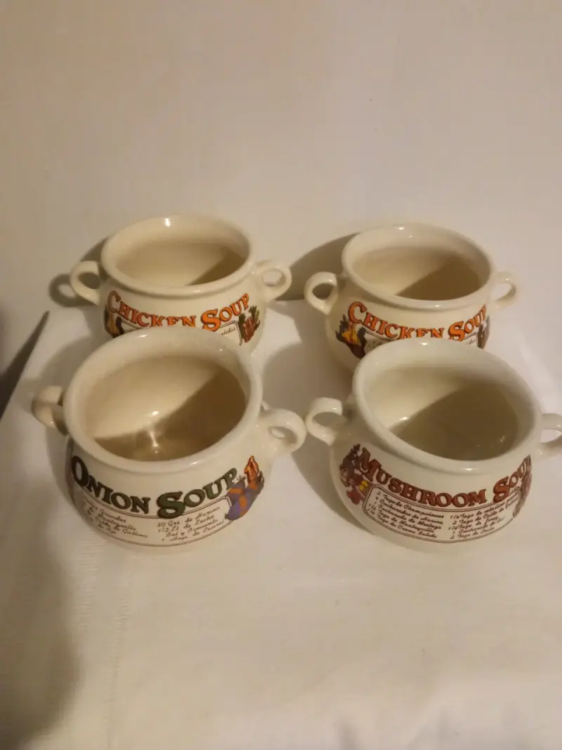 Set de 4 tazones de sopa de cerámica decorativa - 6