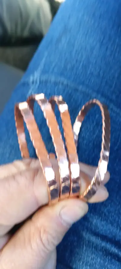 Pulseras de cobre trenzadas artesanales - miniatura 1