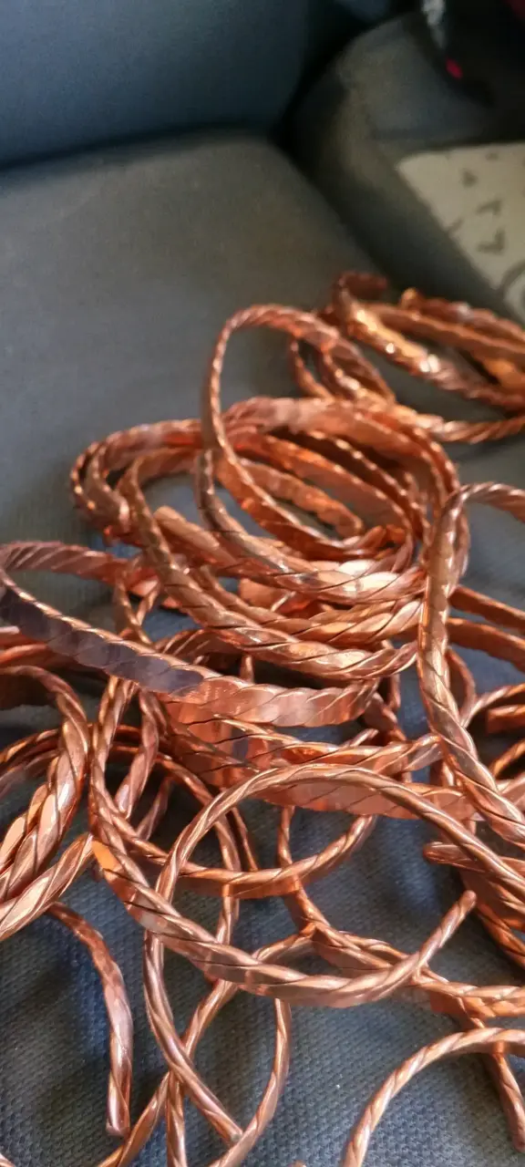 Pulseras de cobre trenzadas artesanales - 2