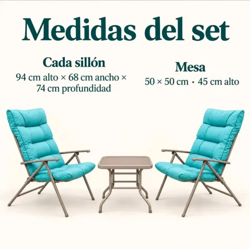 Just Home Collection juego balcón 2 personas - 1