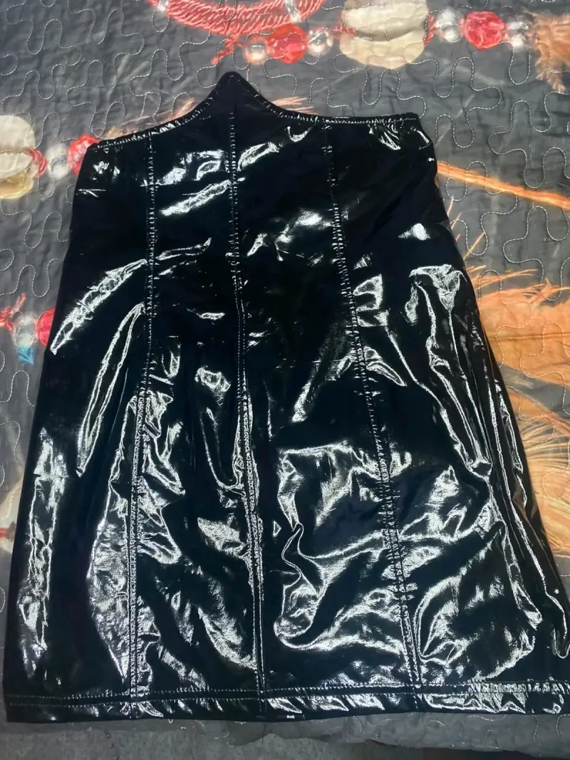 Vestido vinilo negra brillante - 2