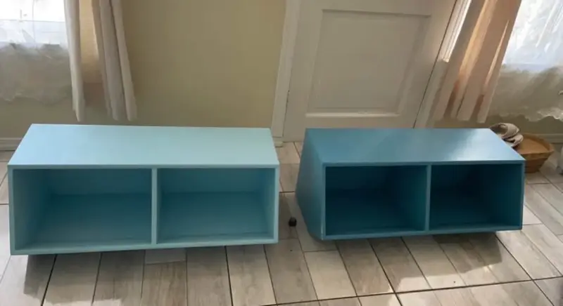 Estantes de madera azul para almacenamiento - 3