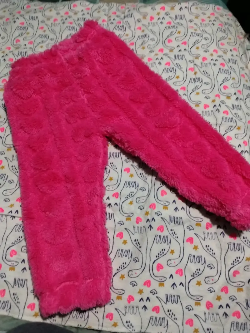 Pijama enterizo de felpa rosa para niña - 2